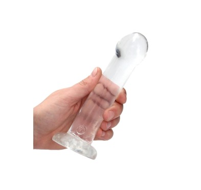 Proste lekko zagięte dildo z przyssawką 16,6 cm